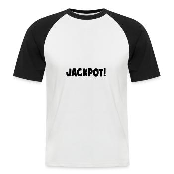 gros lot - T-shirt baseball manches courtes Homme - blanc/noir - Devant - Nik (191cm)