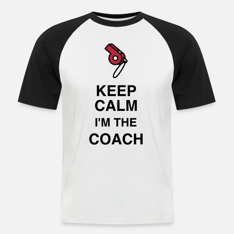 Coach / Coaching / Trainer / Sport - Männer Baseball-T-Shirt - Weiß/Schwarz