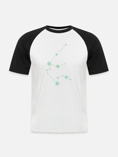 Wassermann-Stern Sternbild Sternzeichen Grün - Männer Baseball-T-Shirt - Weiß/Schwarz