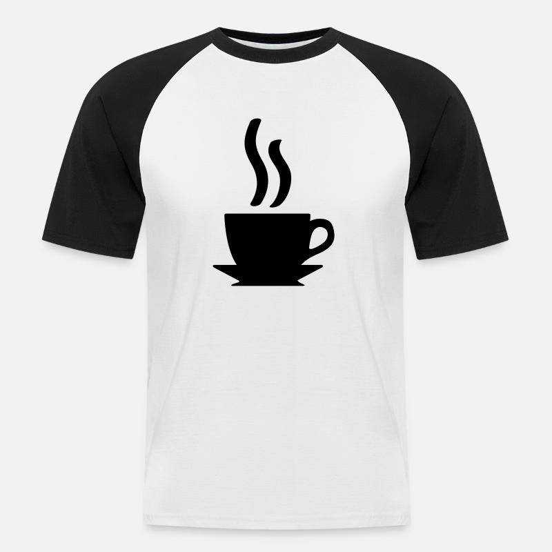 Kaffe oder Tee - Männer Baseball-T-Shirt - Weiß/Schwarz
