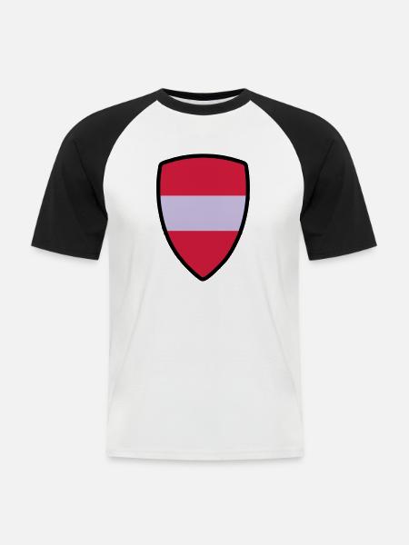 Austria flag - Men's Baseball T-Shirt - white/black