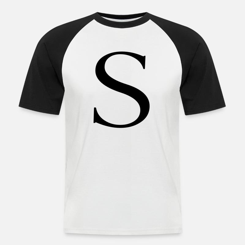 s - Männer Baseball-T-Shirt - Weiß/Schwarz