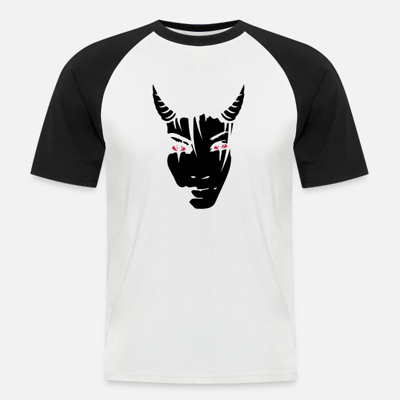 Devil girl - Männer Baseball-T-Shirt - Weiß/Schwarz