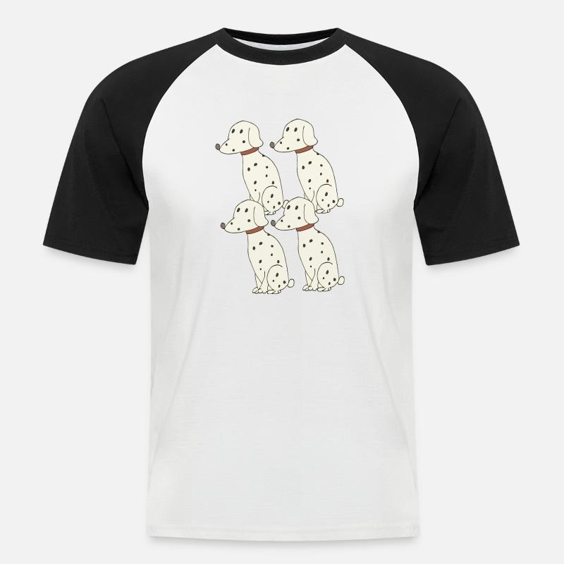 dalmatiner 4 - Männer Baseball-T-Shirt - Weiß/Schwarz