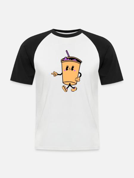 Drink Cartoon - Men's Baseball T-Shirt - white/black