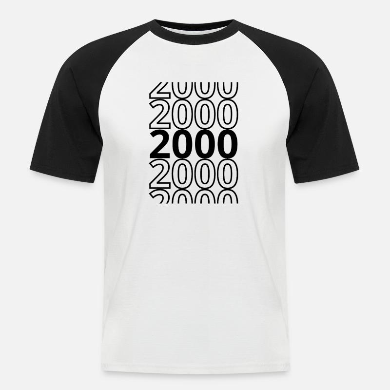 2000 2000 2000 - Männer Baseball-T-Shirt - Weiß/Schwarz
