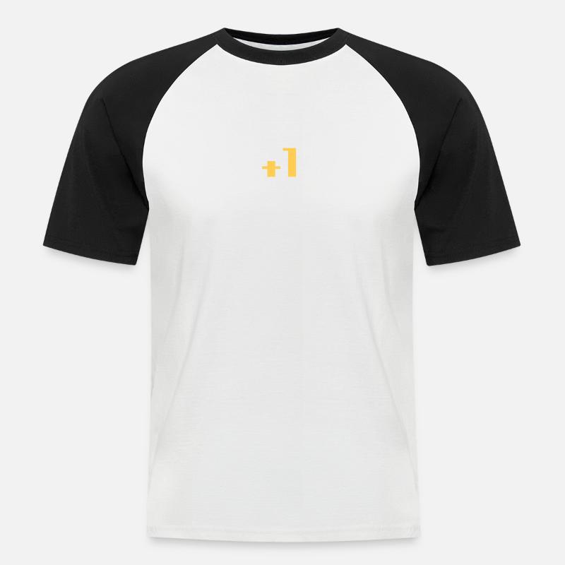 Level Up - Männer Baseball-T-Shirt - Weiß/Schwarz