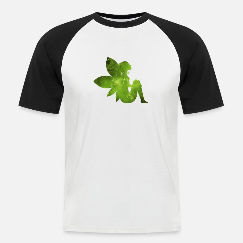 Grüne Fee Geschenk Idee Elfe - Männer Baseball-T-Shirt - Weiß/Schwarz