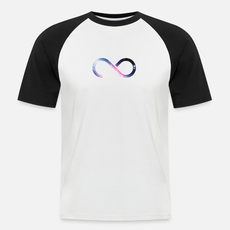 Infinity - Unendlichkeit - Männer Baseball-T-Shirt - Weiß/Schwarz
