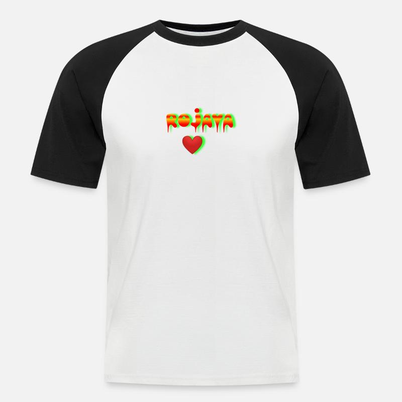 Rojava - Männer Baseball-T-Shirt - Weiß/Schwarz