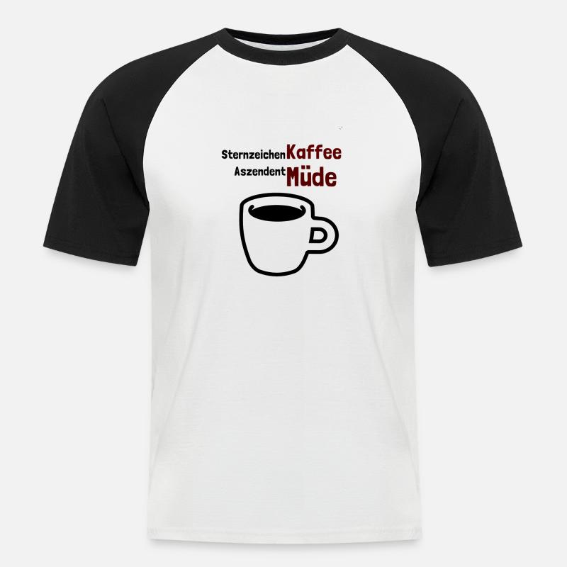 Kaffee Statement Logo - Männer Baseball-T-Shirt - Weiß/Schwarz