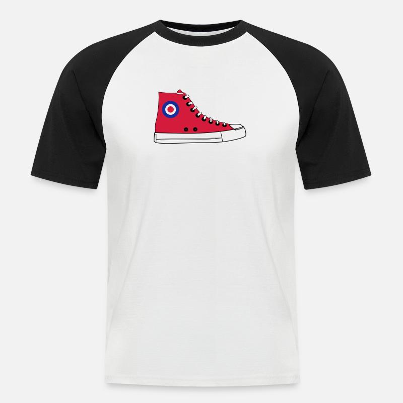 Turnschuh Mod - Männer Baseball-T-Shirt - Weiß/Schwarz