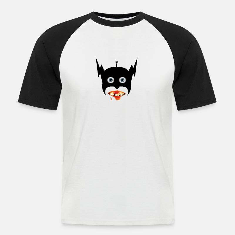 Herr Lightning - Männer Baseball-T-Shirt - Weiß/Schwarz