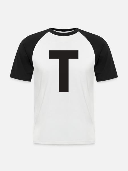 T - Men's Baseball T-Shirt - white/black