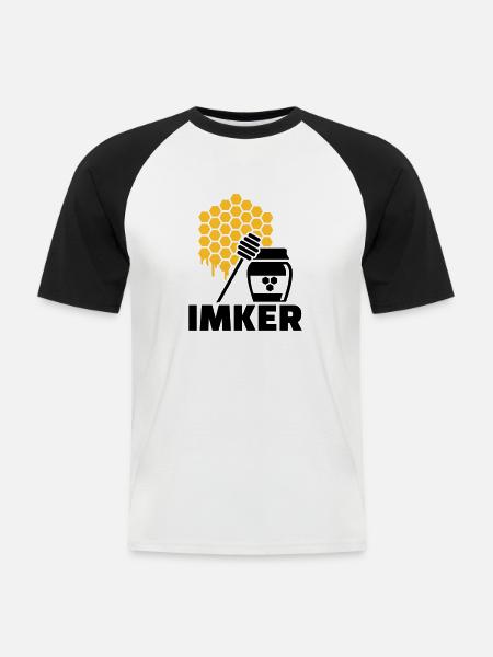 Imker - Männer Baseball-T-Shirt - Weiß/Schwarz