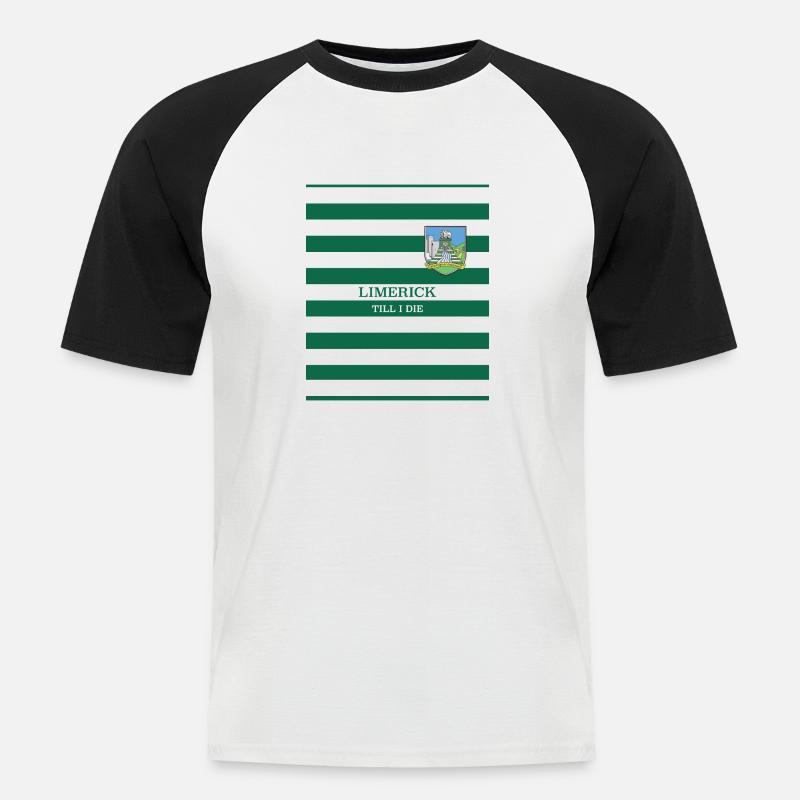 Limerick GAA - Männer Baseball-T-Shirt - Weiß/Schwarz
