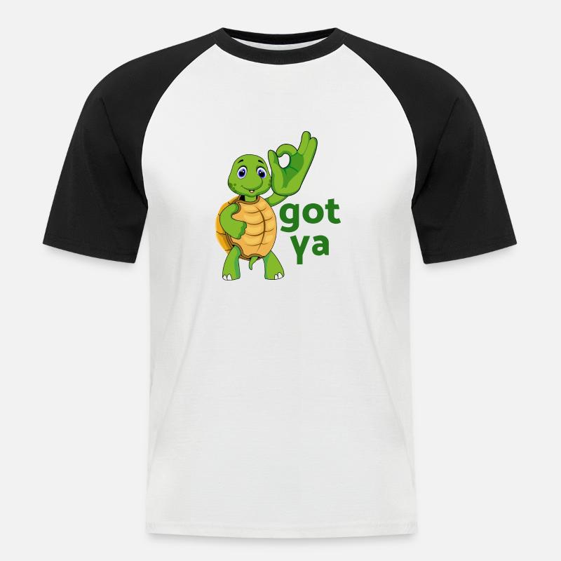 turtle turtle testudines toad - Men's Baseball T-Shirt - white/black