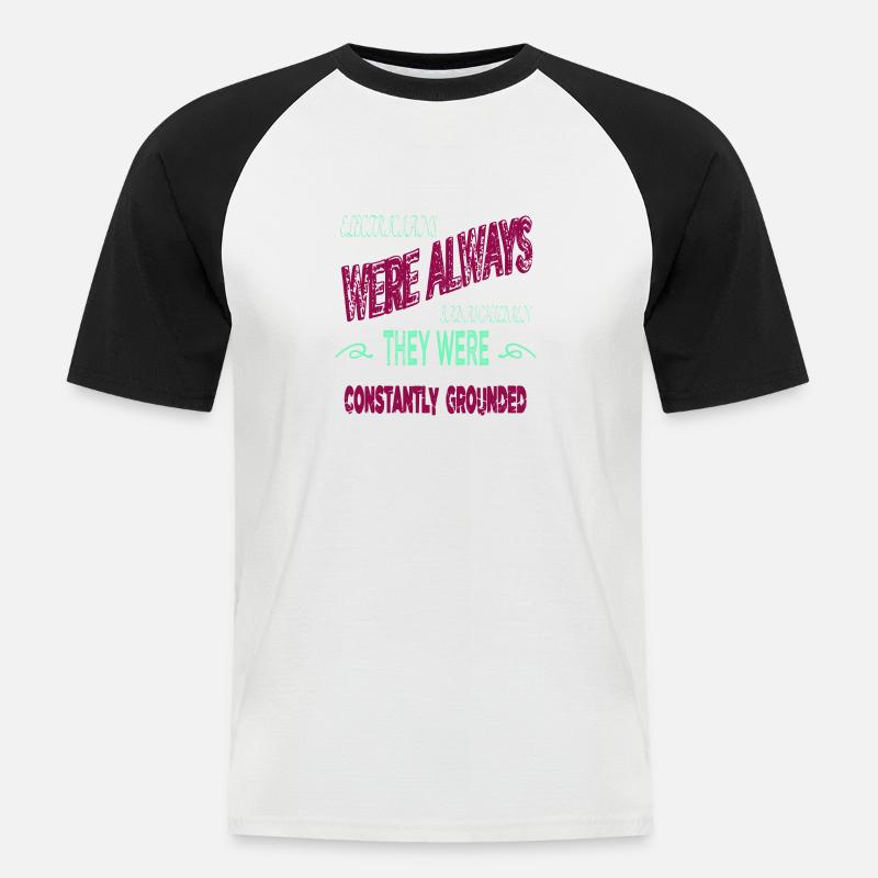 electricians gift caution statement devices - Männer Baseball-T-Shirt - Weiß/Schwarz