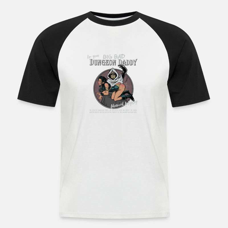 Big Bad Dungeon Daddy - Männer Baseball-T-Shirt - Weiß/Schwarz