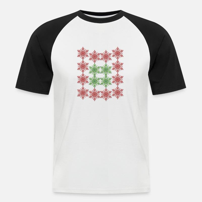 Stelle Rosse - Maglia da baseball a manica corta da uomo - bianco/nero