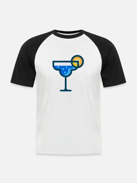 martini Cocktail bartender barkeeper bar - Männer Baseball-T-Shirt - Weiß/Schwarz