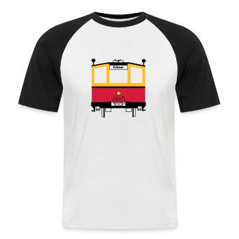 S-Bahn - Männer Baseball-T-Shirt - Weiß/Schwarz - Vorne - Nik (191cm)