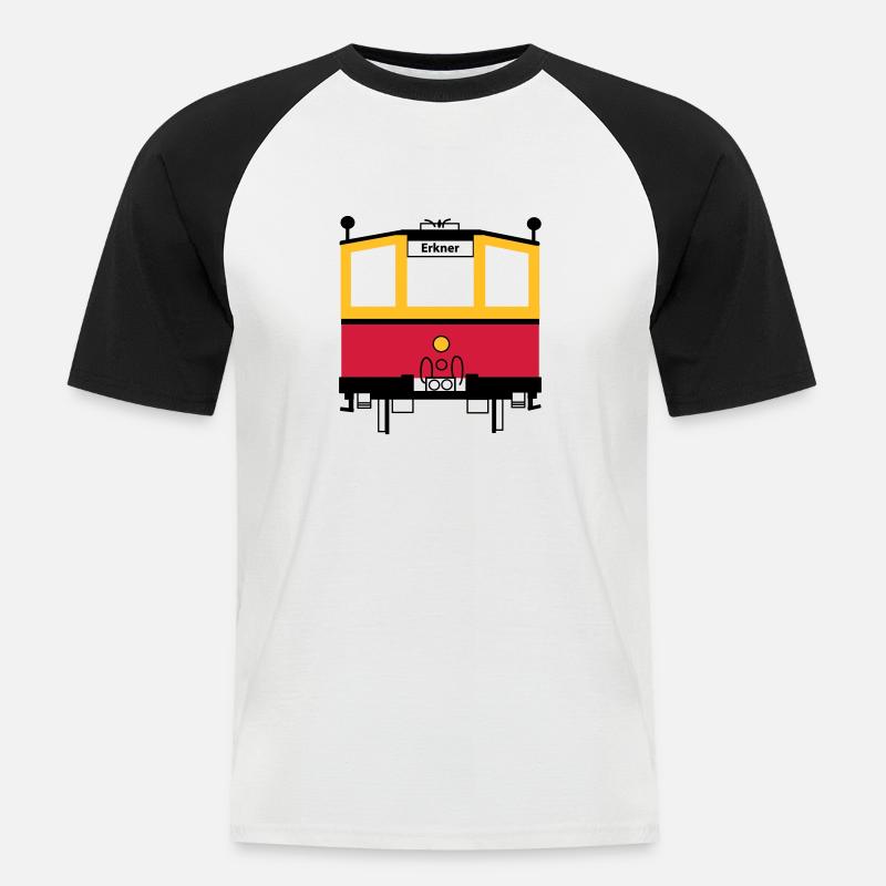 S-Bahn - Männer Baseball-T-Shirt - Weiß/Schwarz