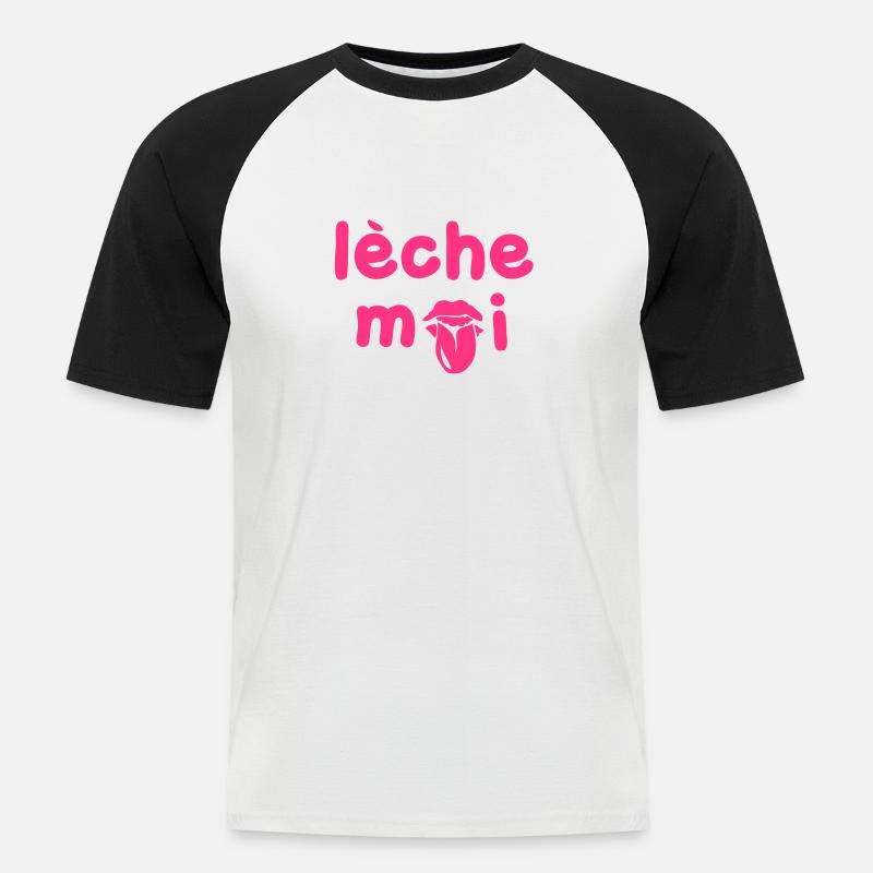 leche oder Sie wollen mich - Männer Baseball-T-Shirt - Weiß/Schwarz