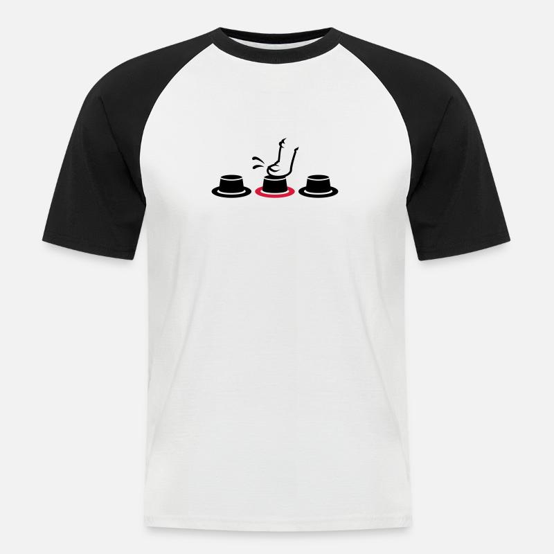 button pusher/ Knopfdrücker (2c) - Männer Baseball-T-Shirt - Weiß/Schwarz