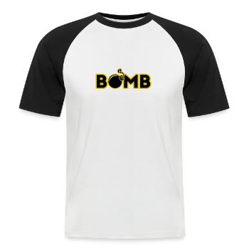 bomb - Men's Baseball T-Shirt - white/black - Front - Nik (191cm)