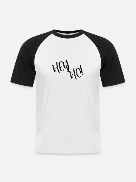 Lyrics - Hooray - Männer Baseball-T-Shirt - Weiß/Schwarz