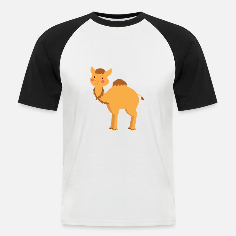Süßes Kamel - Männer Baseball-T-Shirt - Weiß/Schwarz