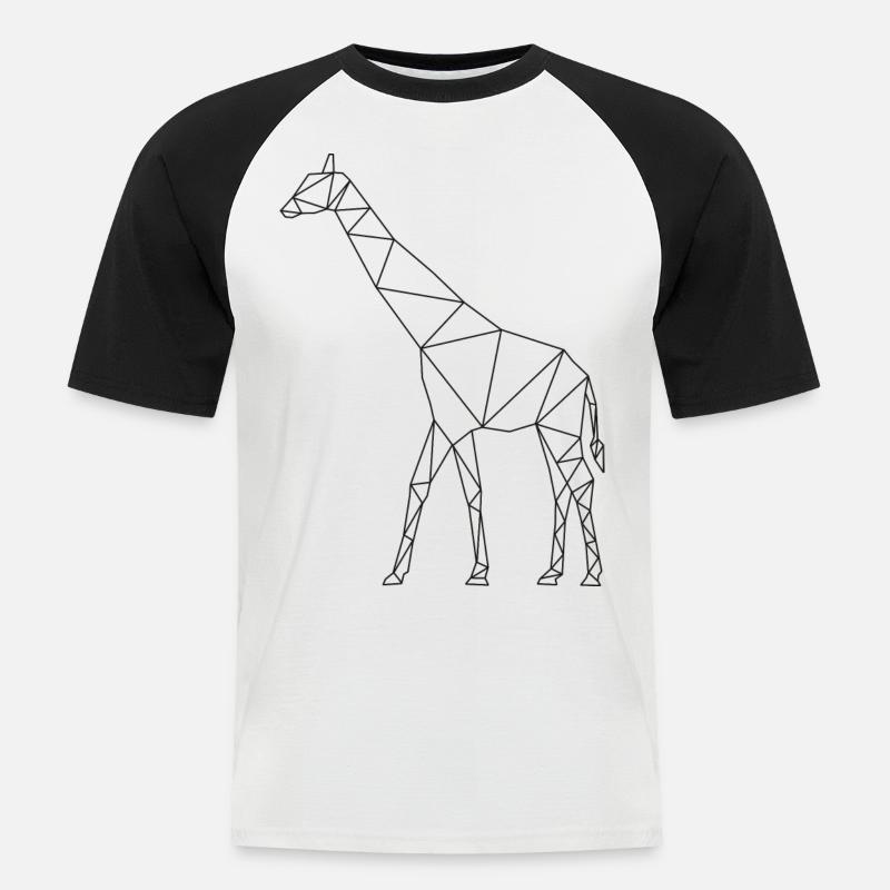 Giraffe - Männer Baseball-T-Shirt - Weiß/Schwarz