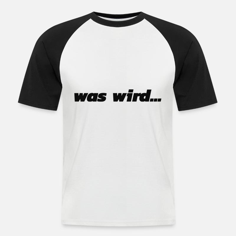 Was wird - Männer Baseball-T-Shirt - Weiß/Schwarz