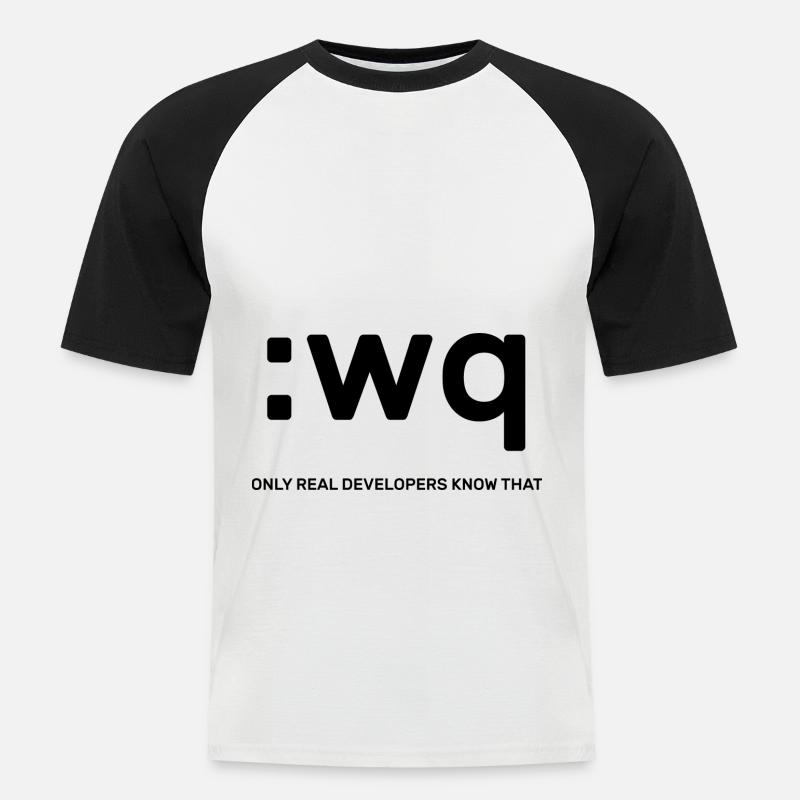 Vim Developers - Männer Baseball-T-Shirt - Weiß/Schwarz