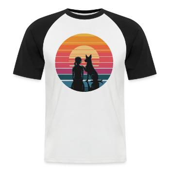 Meilleurs amis – Sunset & Loyal Company - T-shirt baseball manches courtes Homme - blanc/noir - Devant - Nik (191cm)