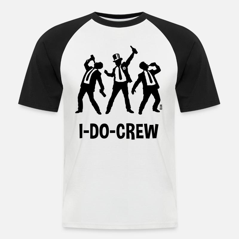 I-Do-Crew (JGA / Junggesellenabschied / Bier / B) - Männer Baseball-T-Shirt - Weiß/Schwarz
