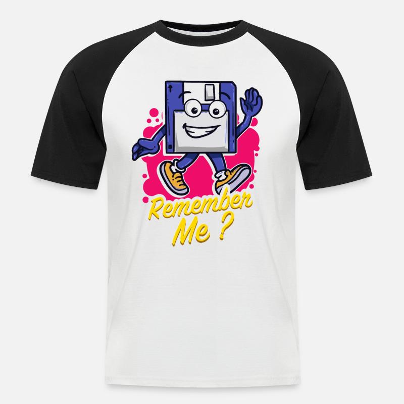 Programmer Retro-diskette Floppy disc - Men's Baseball T-Shirt - white/black