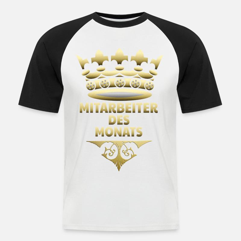 Mitarbeiter des Monats - Männer Baseball-T-Shirt - Weiß/Schwarz