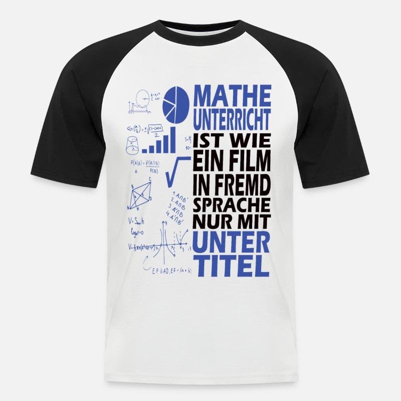 Mathe Schule Student Beruf Geschenk - Männer Baseball-T-Shirt - Weiß/Schwarz