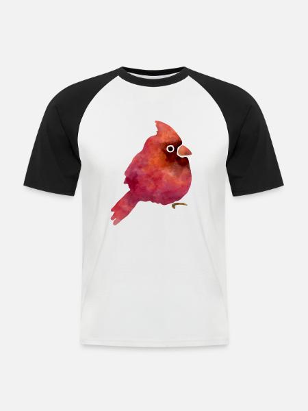 Cute bird - Men's Baseball T-Shirt - white/black