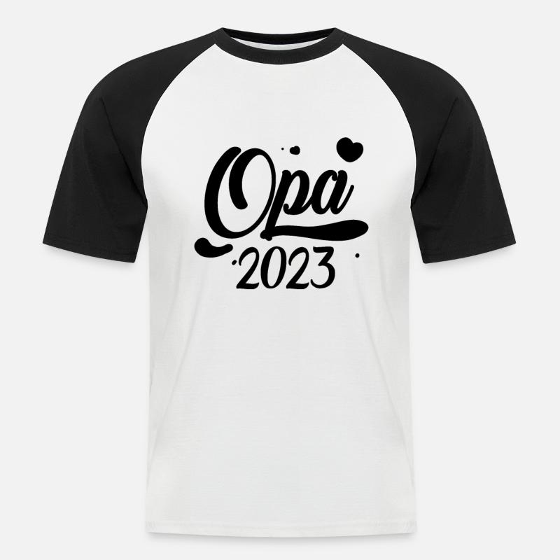 Opa 2023 loading - Männer Baseball-T-Shirt - Weiß/Schwarz