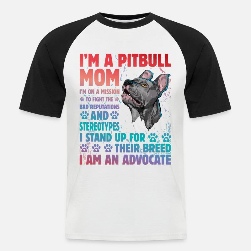 Pitbull Lustiger Spruch - Männer Baseball-T-Shirt - Weiß/Schwarz
