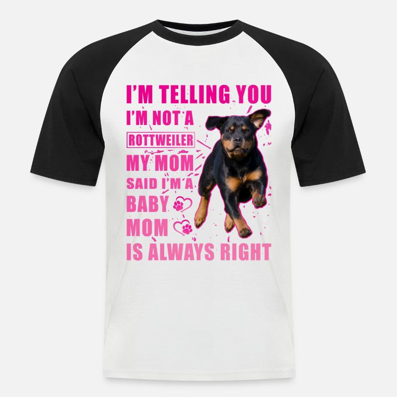 Rottweiler Spruch - Männer Baseball-T-Shirt - Weiß/Schwarz