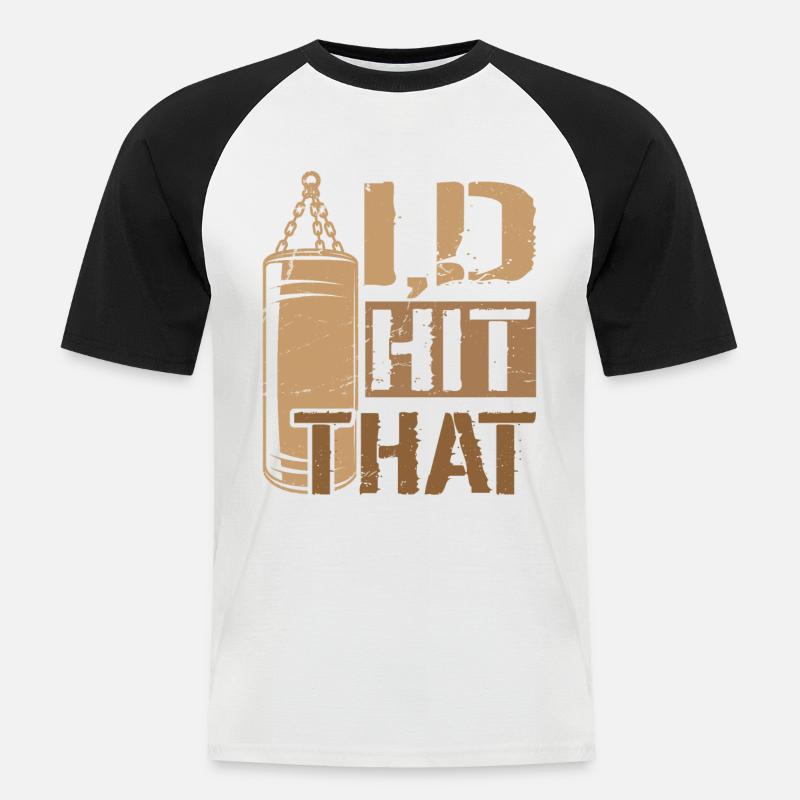 J’avais frappé cette boxe - T-shirt baseball manches courtes Homme - blanc/noir