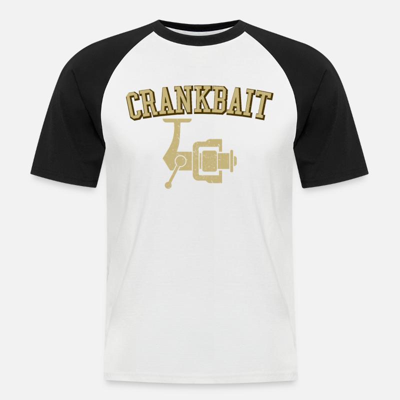 Crankbait - Männer Baseball-T-Shirt - Weiß/Schwarz