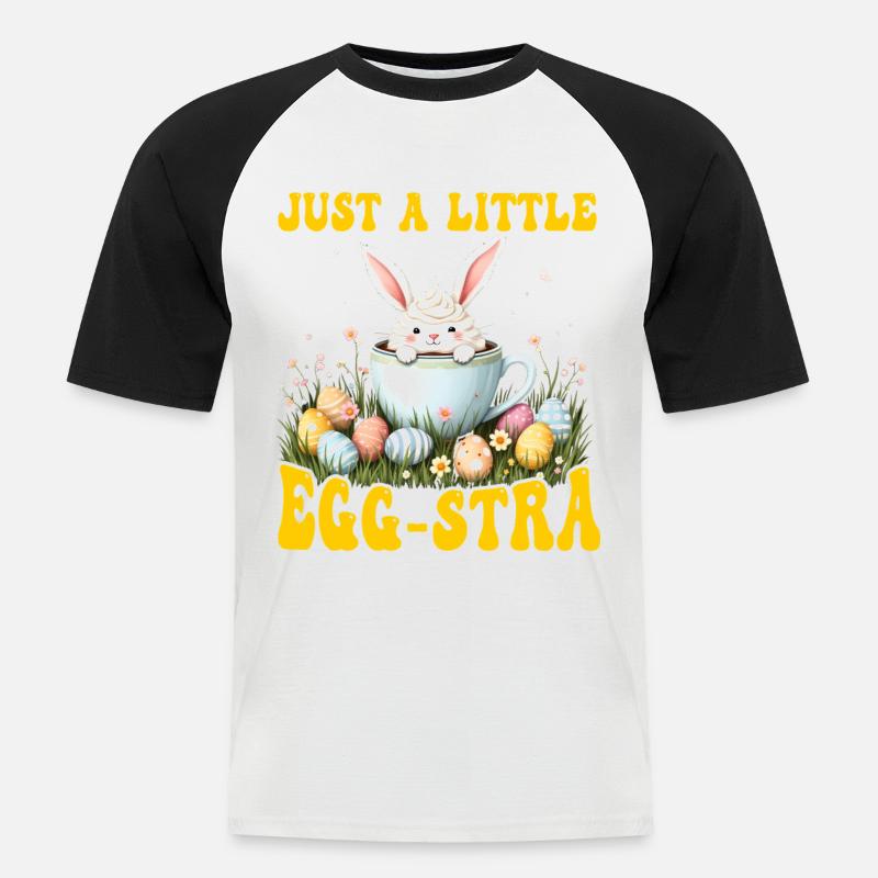 Nur ein bisschen Egg-stra - Männer Baseball-T-Shirt - Weiß/Schwarz