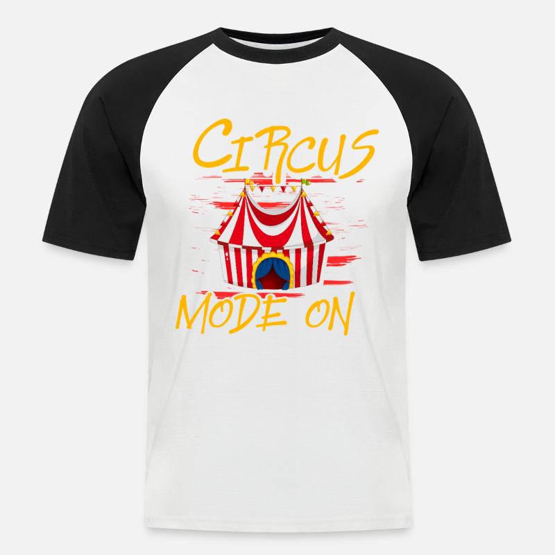 Zirkusmodus Ein - Männer Baseball-T-Shirt - Weiß/Schwarz