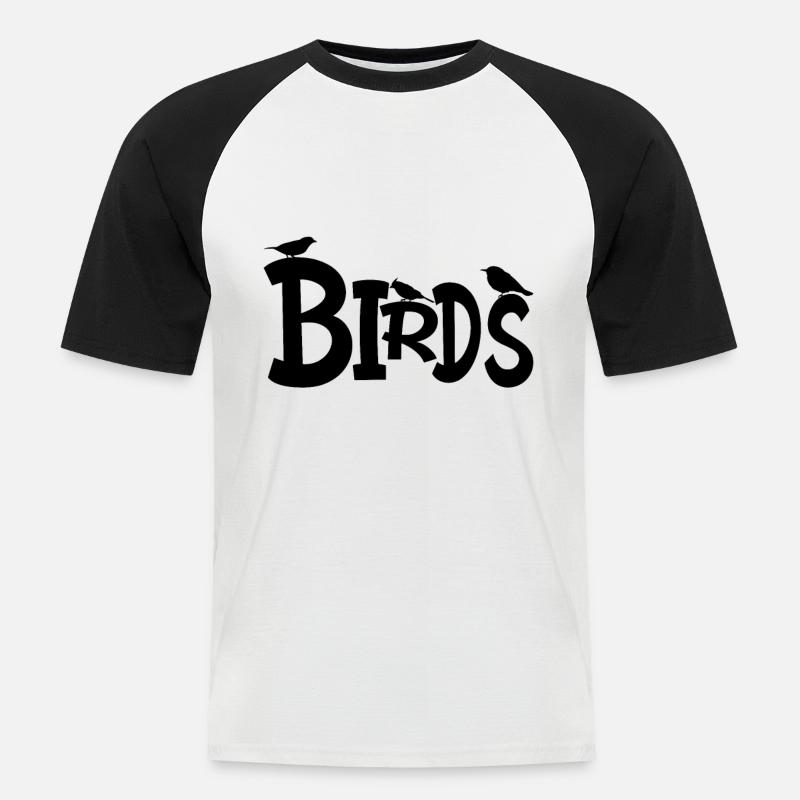 Birds - Budgie - Birdwatcher Gift idea - Männer Baseball-T-Shirt - Weiß/Schwarz