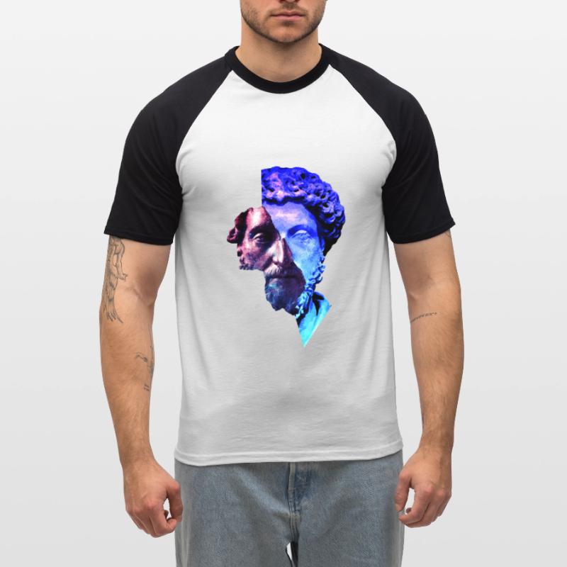 Stoicism Marcus Aurelius Purple Universe Artwork Men's Baseball T-Shirt
